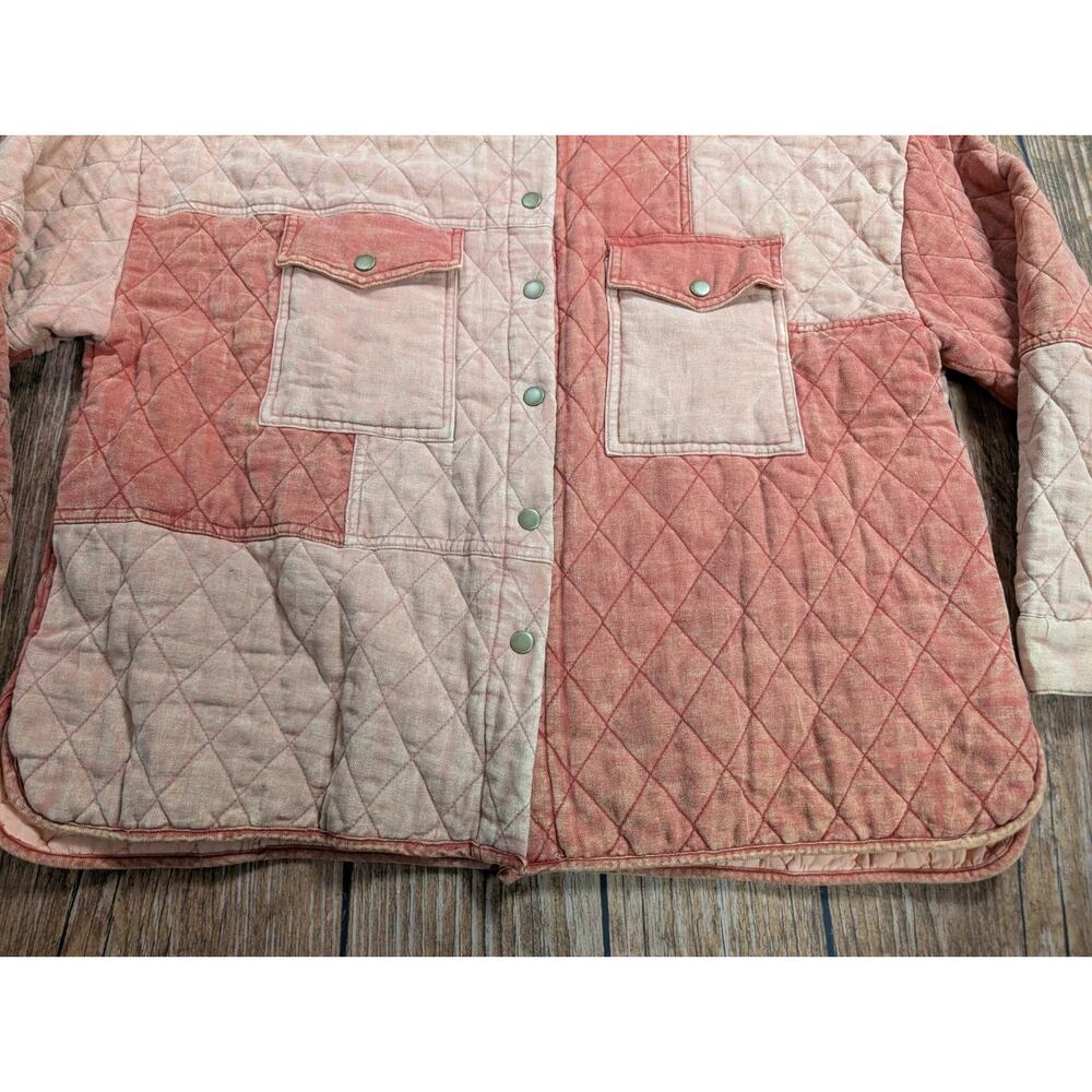 Oli & Hali Women's Patchwork Color Block Snap Jacket Pink Size Small Quilted - Picture 6 of 15